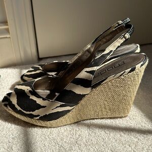 Moda zebra print wedge sandals!